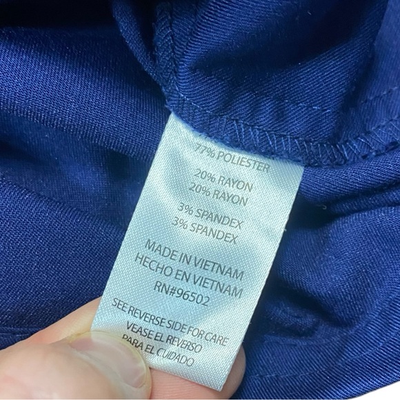 Healing Hands Purple Label Classic Fit Navy Blue Button Down Scrub Jacket Sz L - Picture 3 of 7